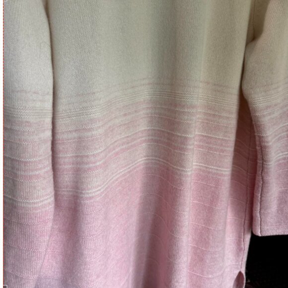 Isaac Mizrahi 100% Cashmere Pink Ombré Cardigan - Picture 5 of 6